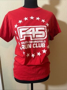 F45 South Springfield Run Club Red Graphic Tee